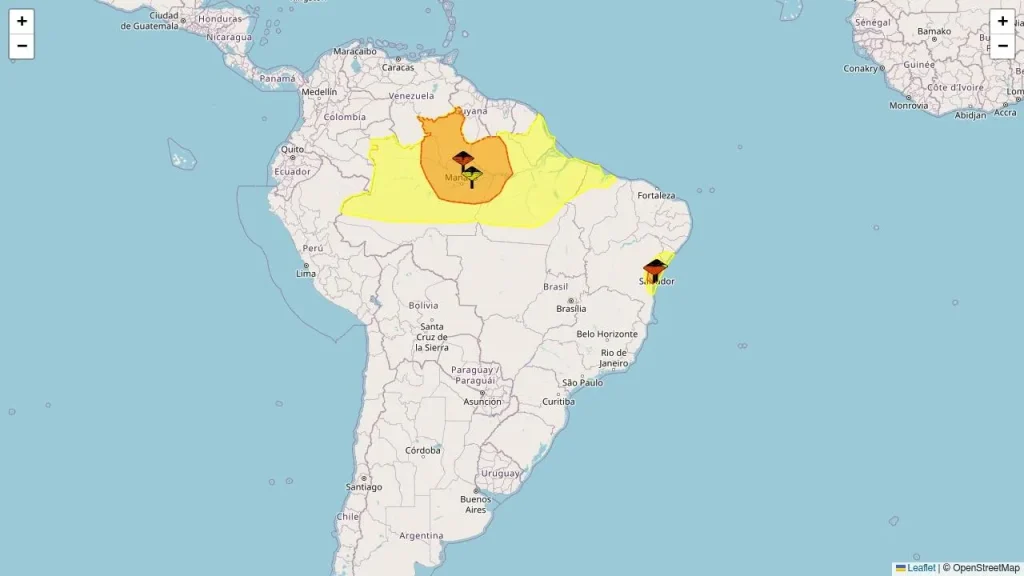 Inmet emite alertas de chuvas intensas e acumulado para 7 estados brasileiros