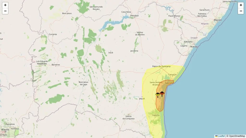 Inmet emite alertas de chuvas intensas para 137 municípios da Bahia