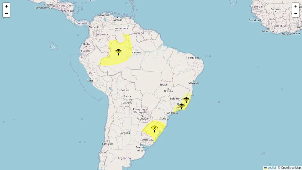 Alerta amarelo: tempestades e geada ameaçam 1.109 municípios em 9 estados