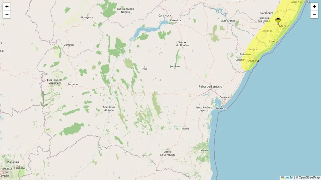 Alerta de chuva atinge município baiano próximo ao sertão sergipano