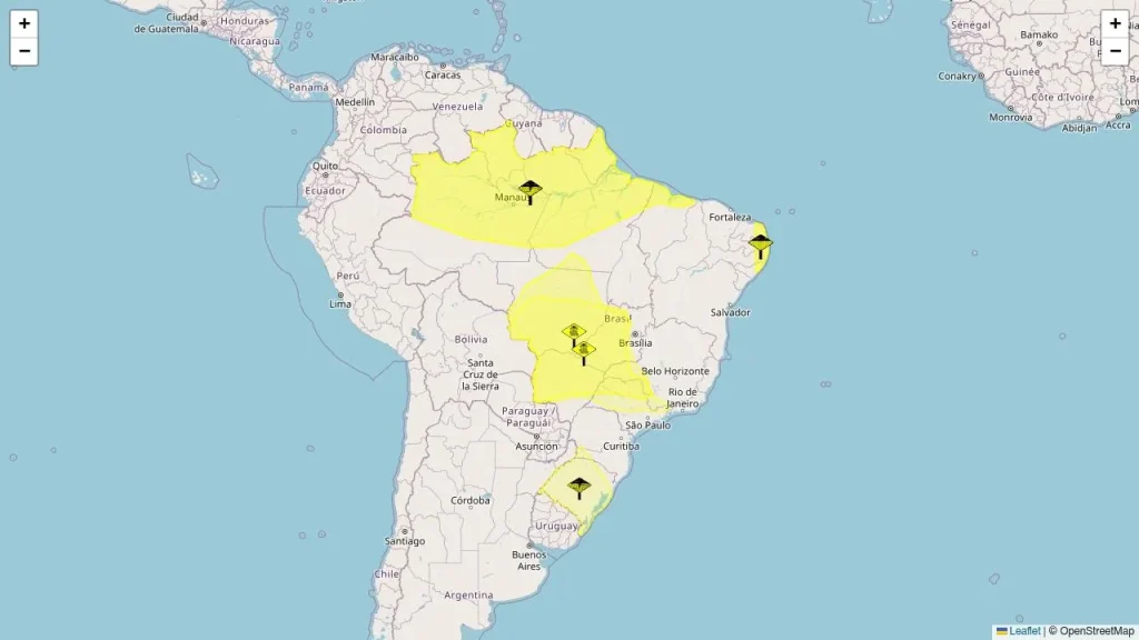 Chuvas intensas e ventos fortes ameaçam 18 estados até sábado