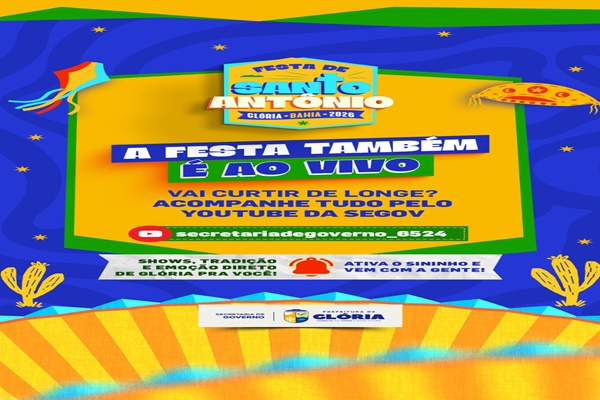 Glória transmite ao vivo Festa de Santo Antônio e Santo Sunset pelo YouTube e Instagram