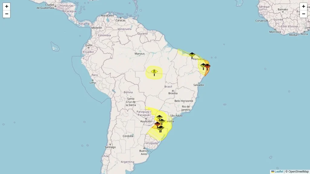 Inmet alerta para baixa umidade, chuvas intensas e tempestades em 15 estados