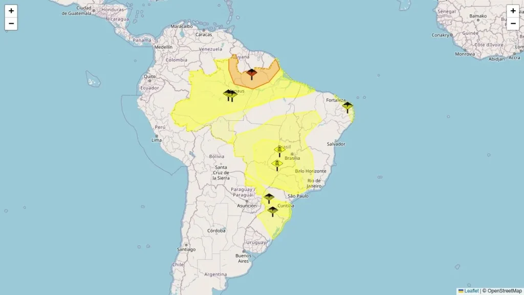 Inmet emite alertas de chuvas e tempestades para municípios do Nordeste