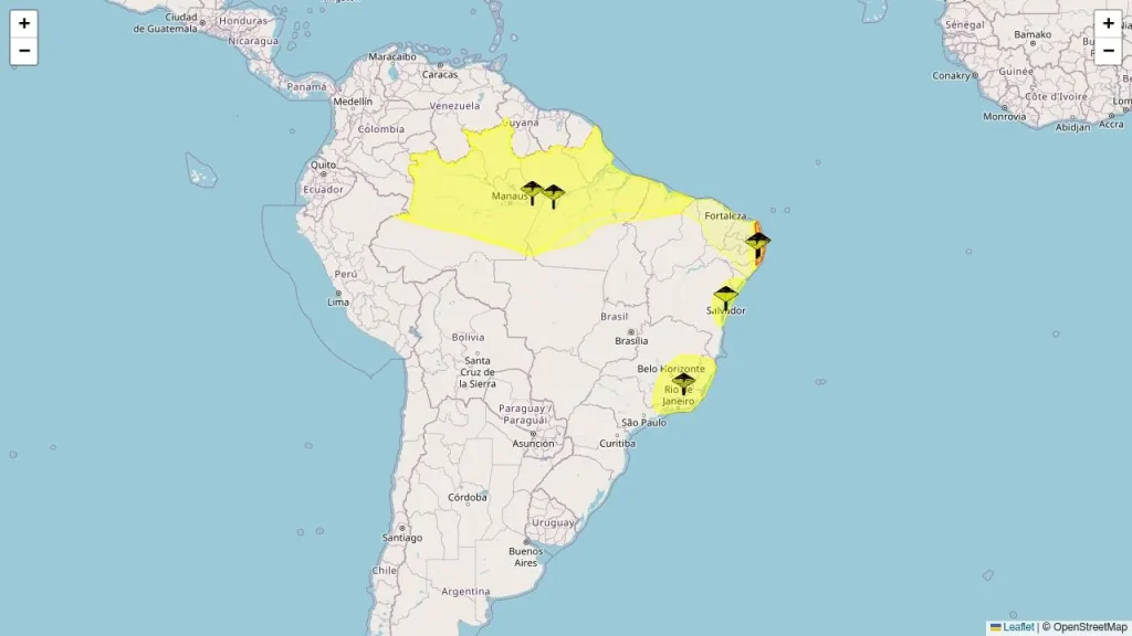 Inmet emite alertas para chuvas intensas e tempestades em 2050 municípios