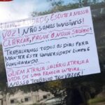 Funcionários terceirizados realizam protesto na UFS por salários atrasados