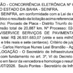 Governo da Bahia homologa R$ 26,9 milhões para pavimentação da BA-561