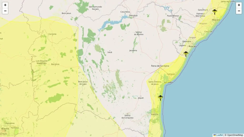 Inmet emite alertas para chuvas intensas e baixa umidade em 168 municípios da Bahia