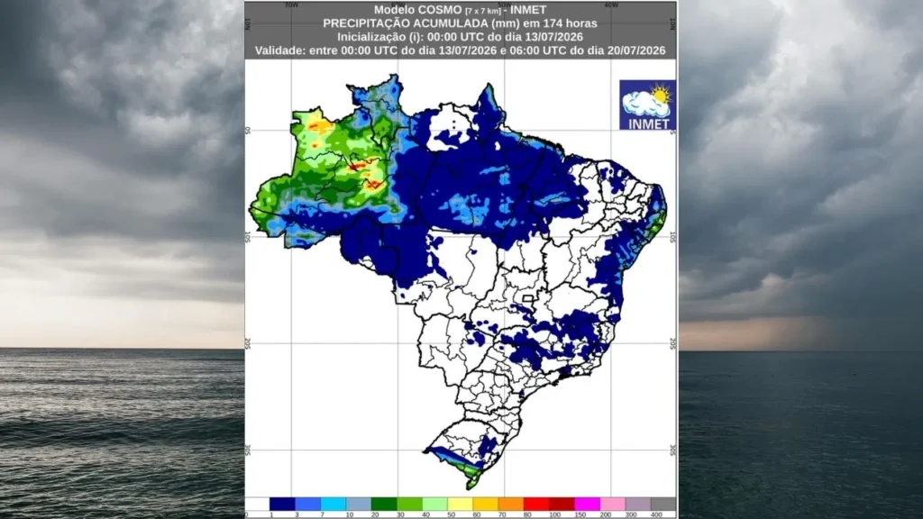 Inmet prevê temperaturas baixas e chuva na Bahia de 13 a 20 de julho