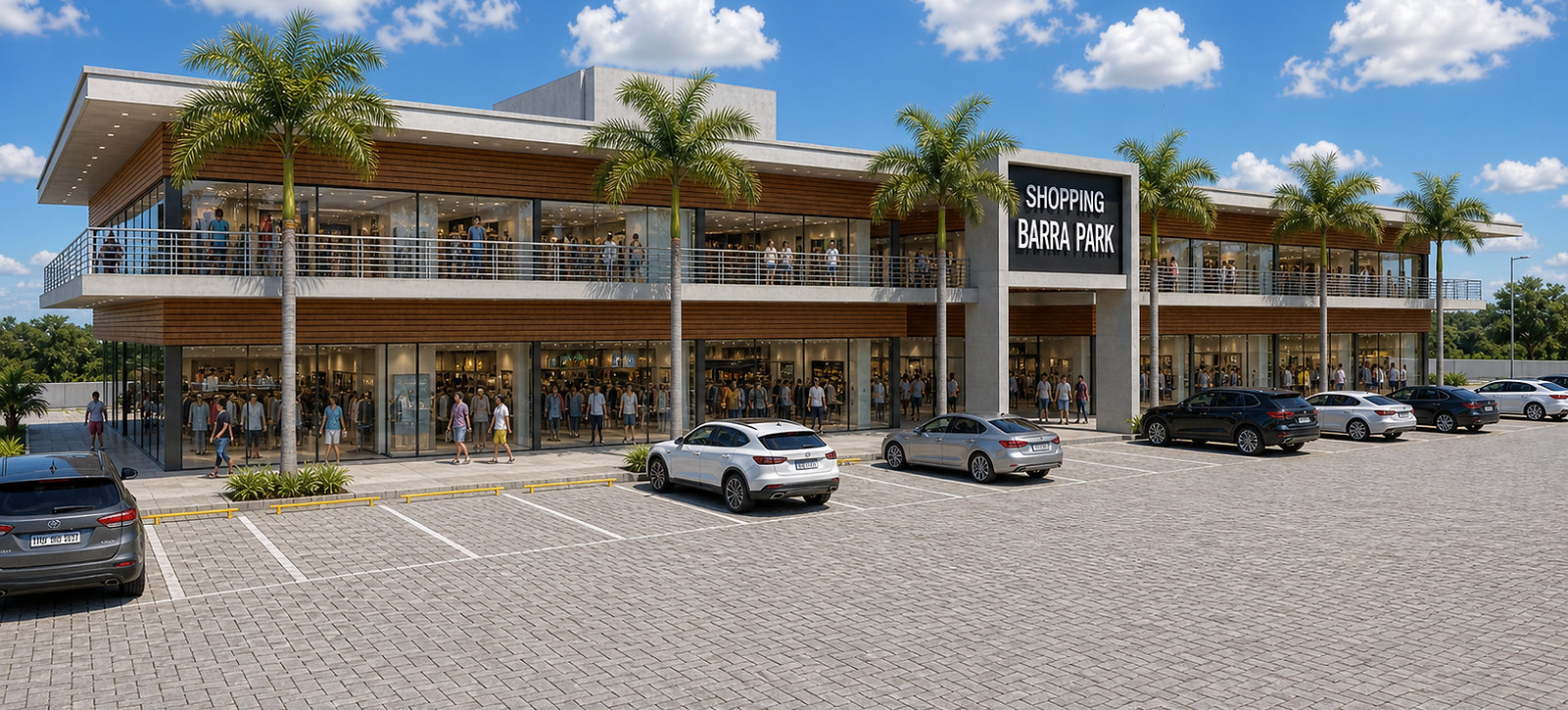 Fachada do Barra Park Shopping, em construção na Barra dos Coqueiros