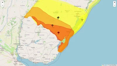 Inmet decreta alerta vermelho: 27 municípios do RS em risco de chuvas intensas