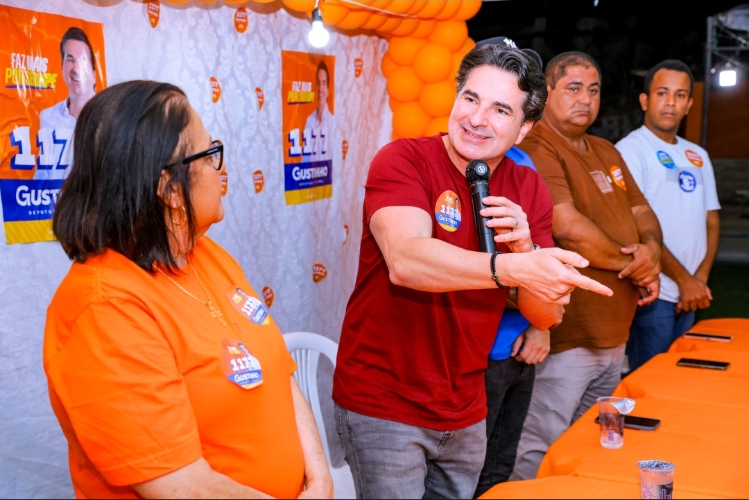 O deputado federal Gustinho Ribeiro (PP) durante mobilização em Boquim, no Centro-Sul sergipano