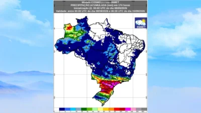 Inmet aponta chuvas no sul da Bahia e mantém calor no interior até 15/09