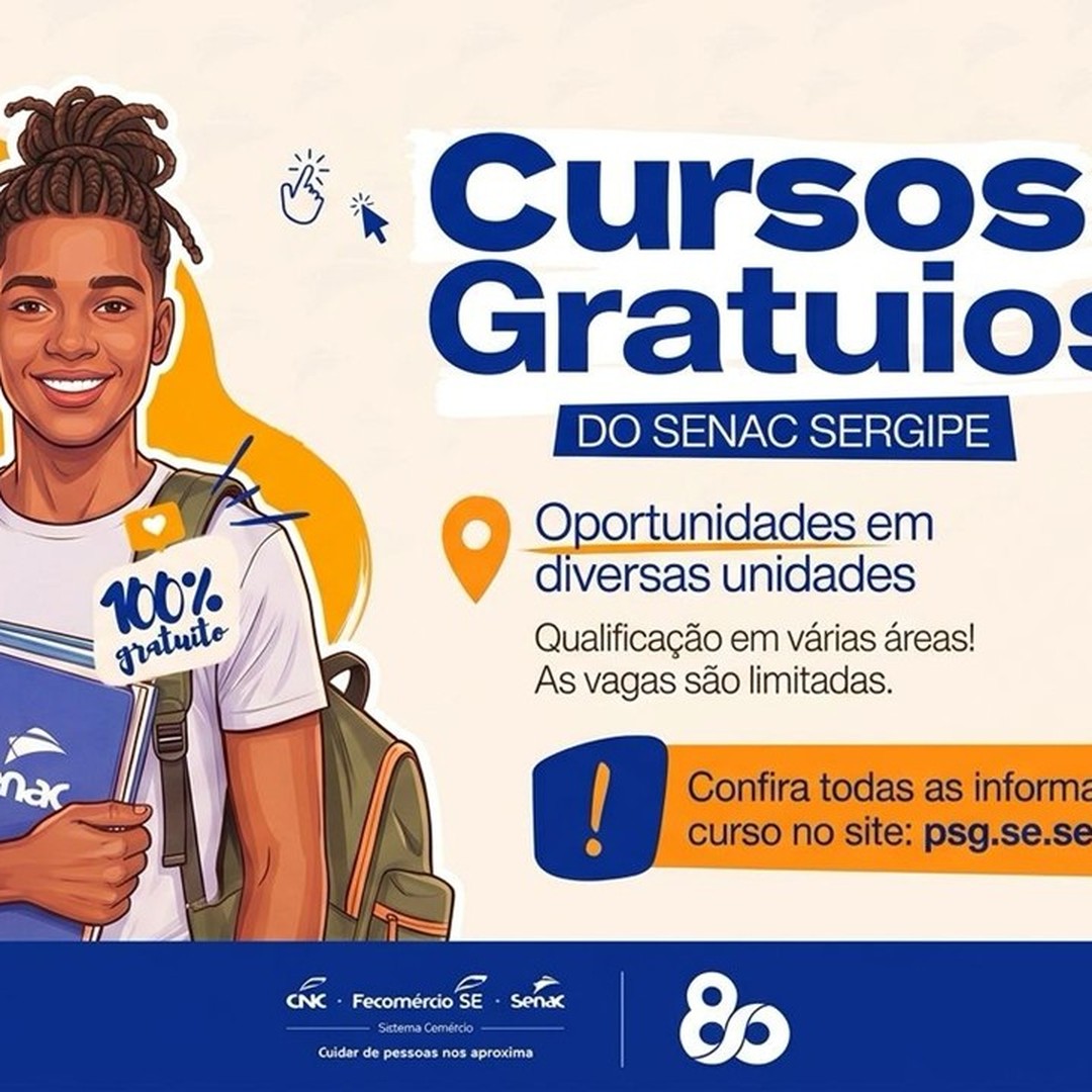 Glória, Propriá e Porto da Folha têm vagas gratuitas do Senac